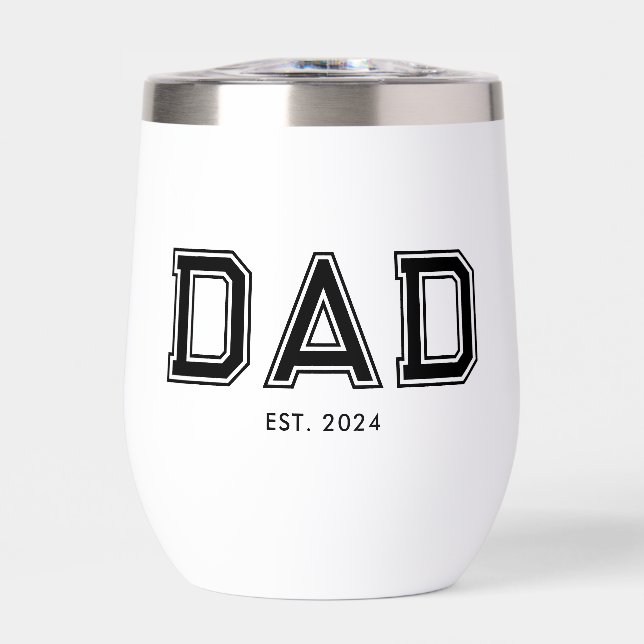 Minimal Black Bold Text Dad Established (Front)