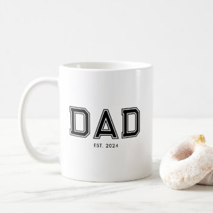 Minimal Black Bold Text Dad Established Coffee Mug