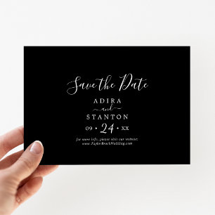 Minimal Black Coordinate Horizontal Save The Date