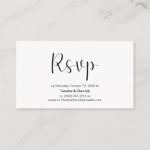 Minimal, Black font, Wedding RSVP, respond Enclosure Card