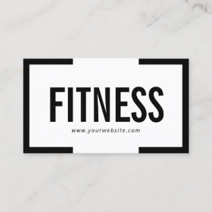 Minimal Black Frame Fitness Personal Trainer Business Card