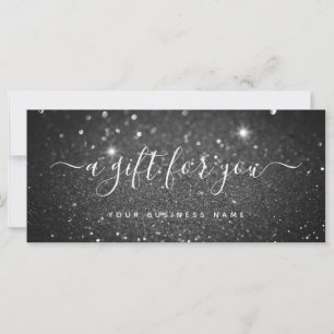 Minimal Black Glitter Business Gift Certificate