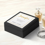 Minimal Black Gold Border Bridesmaid Proposal Box<br><div class="desc">This elegant bridesmaid proposal box is the perfect way to show your appreciation for your bridesmaids. The box features a white background with a calligraphy font on the cover with your bridesmaids name in gold lettering. At the centre is a short message thanking her for being a part of your...</div>