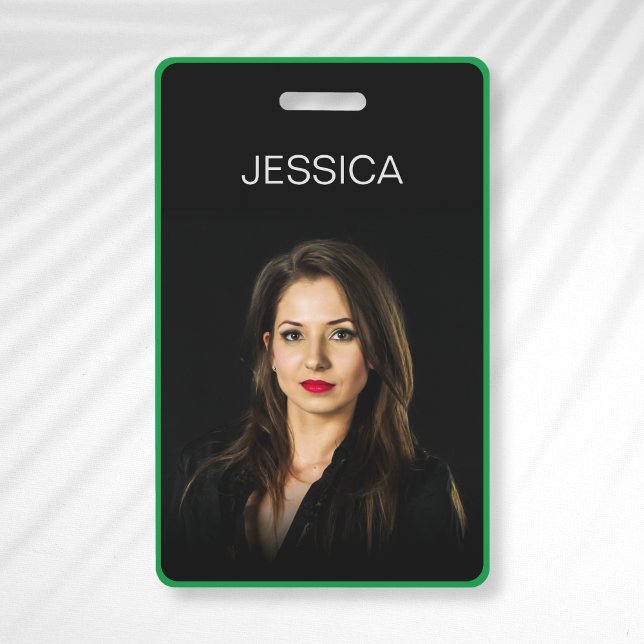 Minimal Black Green Corporate Employee Photo ID ID Badge (Creator Uploaded)