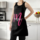 Minimal Black Hot Pink Modern Typographic Monogram Apron<br><div class="desc">Elevate your kitchen style with our Minimal Hot Pink Modern Typographic Monogram Apron! Featuring a sleek, minimalistic design in bold hot pink, this apron is personalised with your monogram in a modern typographic font. Perfect for cooking, baking, or grilling, it combines fashion and function with adjustable straps and durable fabric....</div>