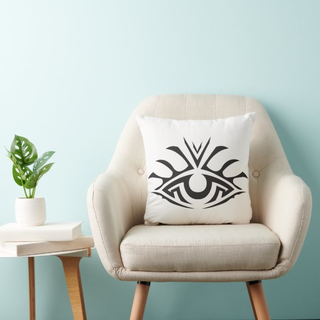 Minimal Black Ink Tattoo Style Artwork Cushion (Chair)