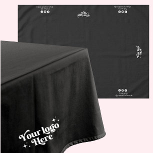 Minimal Black Logo Business Event Display Tablecloth
