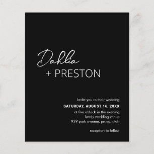 Minimal Black Modern Budget Wedding Invite
