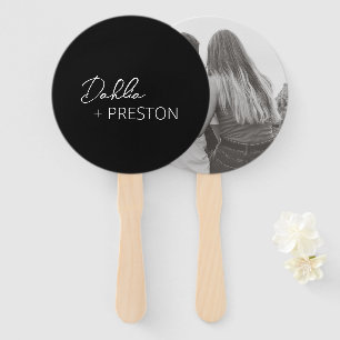 Minimal Black Modern Wedding Hand Fan