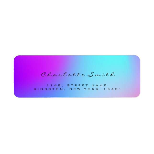 Minimal Black Ombre Pink Return Address Labels (Front)