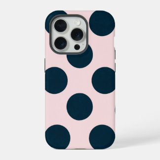 Minimal Black Polka Dot Pattern iPhone 15 Pro Case