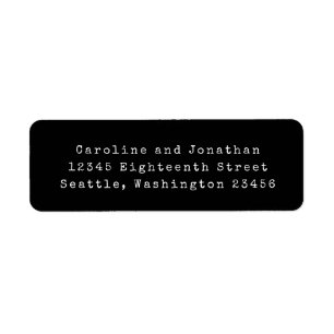Minimal Black Retro Typewriter Font Return Address Label