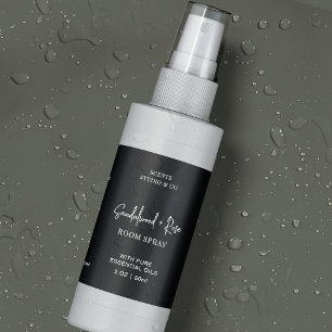 Minimal Black Room Spray Bottle Waterproof Label