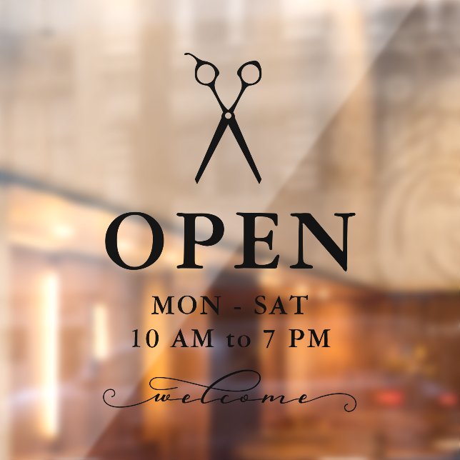 Minimal Black Scissors Welcome Open Hours (Sheet 2)