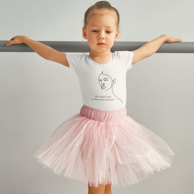 Minimal Black She Became A Hero Inspiration Girl  Baby Bodysuit (Creator Uploaded)