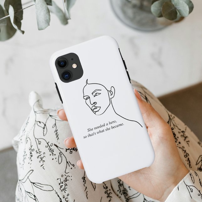 Minimal Black She Became A Hero Inspiration Girl  Case-Mate iPhone Case (Creator Uploaded)