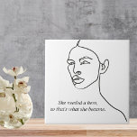 Minimal Black She Became A Hero Inspiration Girl  Ceramic Tile<br><div class="desc">Minimal Black She Became A Hero Inspiration Girl</div>