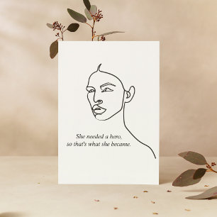 Minimal Black She Became A Hero Inspiration Girl Holiday Card