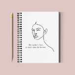 Minimal Black She Became A Hero Inspiration Girl  Notebook<br><div class="desc">Minimal Black She Became A Hero Inspiration Girl</div>