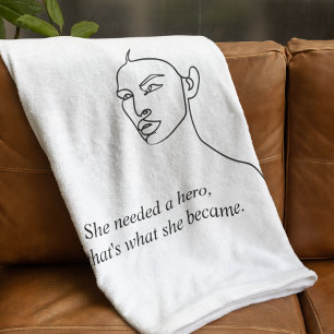Minimal Black She Became A Hero Inspiration Girl  Sherpa Blanket