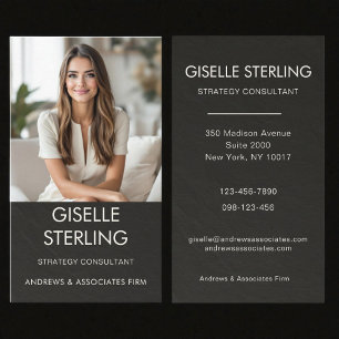Minimal Black Slate Stone Professional Photo Business Card