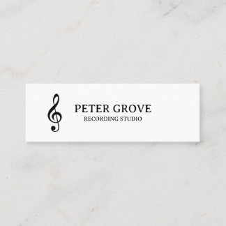 Minimal.  Black treble clef on white background Mini Business Card