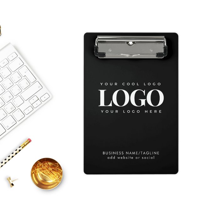 Minimal Black & White Business Company Custom Logo Mini Clipboard (Creator Uploaded)