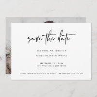 Minimal Black White Calligraphy Wedding One Photo
