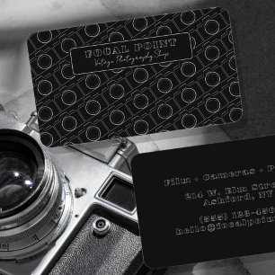  Minimal Black & White Camera Pattern Photography Business Card