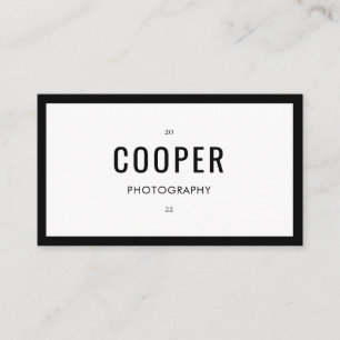 Minimal Black White Chic Photography QR Code Business Card