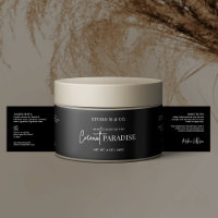 Minimal Black White Cosmetic Jar Ingredients Label