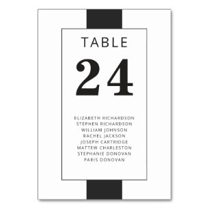 Minimal black & White geometrical frame with names Table Number