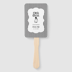 Minimal Black & White Ghost Baby Shower Hand Fan