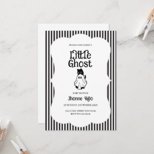 Minimal Black & White Ghost Baby Shower Invitation
