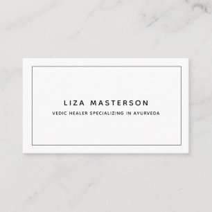 Minimal Black White Healer Alternative Medicine Business Card