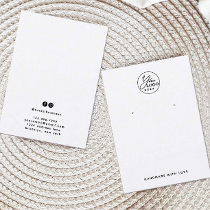 Minimal Black White Logo Jewellery Earrings Displa Business Card