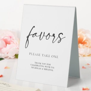 Minimal Black White Modern Classic Wedding Favour