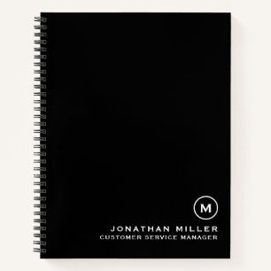 Minimal Black White Monogram Notebook