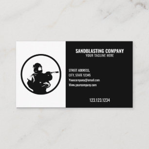 Minimal Black & White Sandblasting Business Card