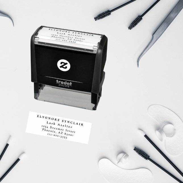 Minimal Black White Script Lash Self-inking Stamp (Creator Uploaded)