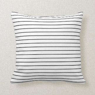 Minimal Black White Striped Throw Pillow