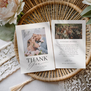 Minimal Black & White Thank You Wedding Card