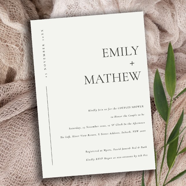 MINIMAL BLACK & WHITE TYPOGRAPHY COUPLES SHOWER INVITATION (Creator Uploaded)