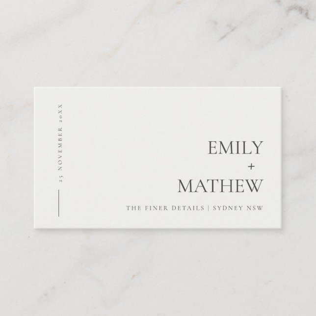 MINIMAL BLACK & WHITE TYPOGRAPHY COVID DETAIL ENCLOSURE CARD (Front)