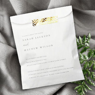 Minimal Black & White Typography Wedding Fun Facts Favour Bag