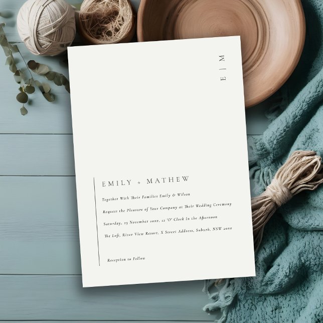 Minimal Black White Typography Wedding Invite (Creator Uploaded)