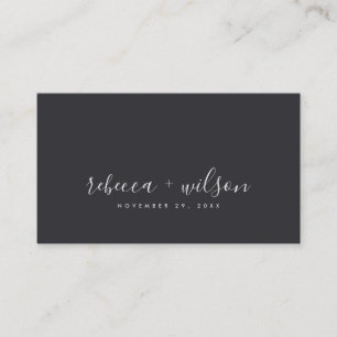 MINIMAL BLACK WHITE TYPOGRAPHY WEDDING THANK YOU BUSINESS CARD