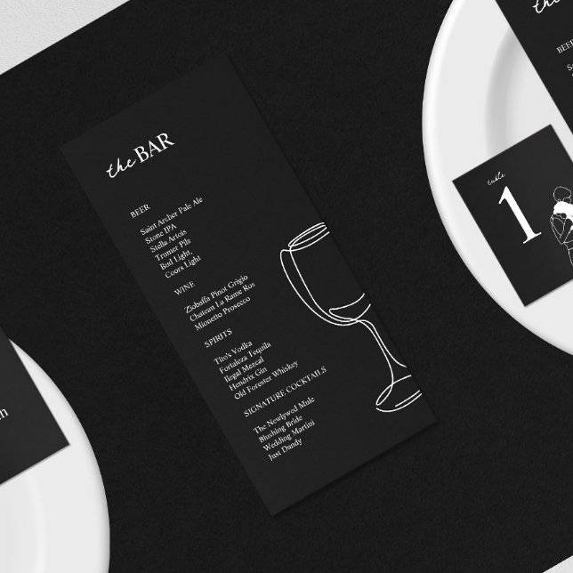 Minimal Black&White Wedding Bar Menu (Creator Uploaded)