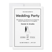 Minimal Black & White Wedding Invitation