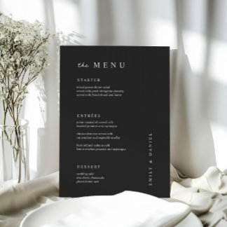 Minimal Black&White Wedding MENU